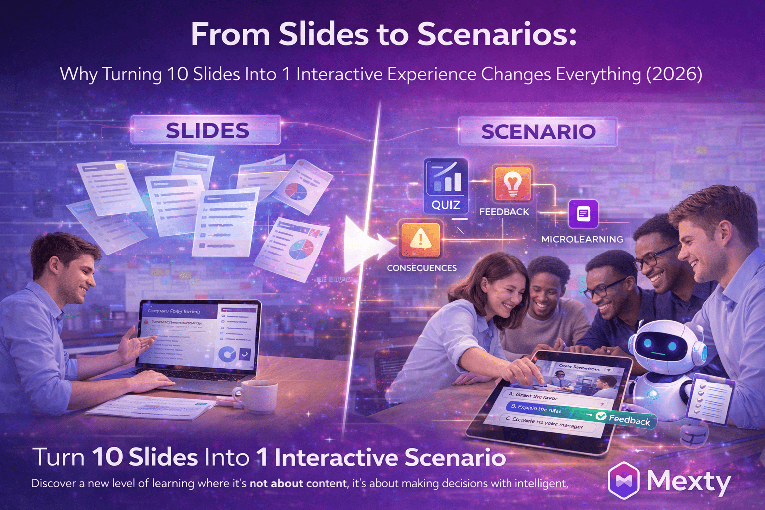 From Slides to Scenarios: Why Turning 10 Slides Into 1 Interactive Experience Changes Everything (2026)