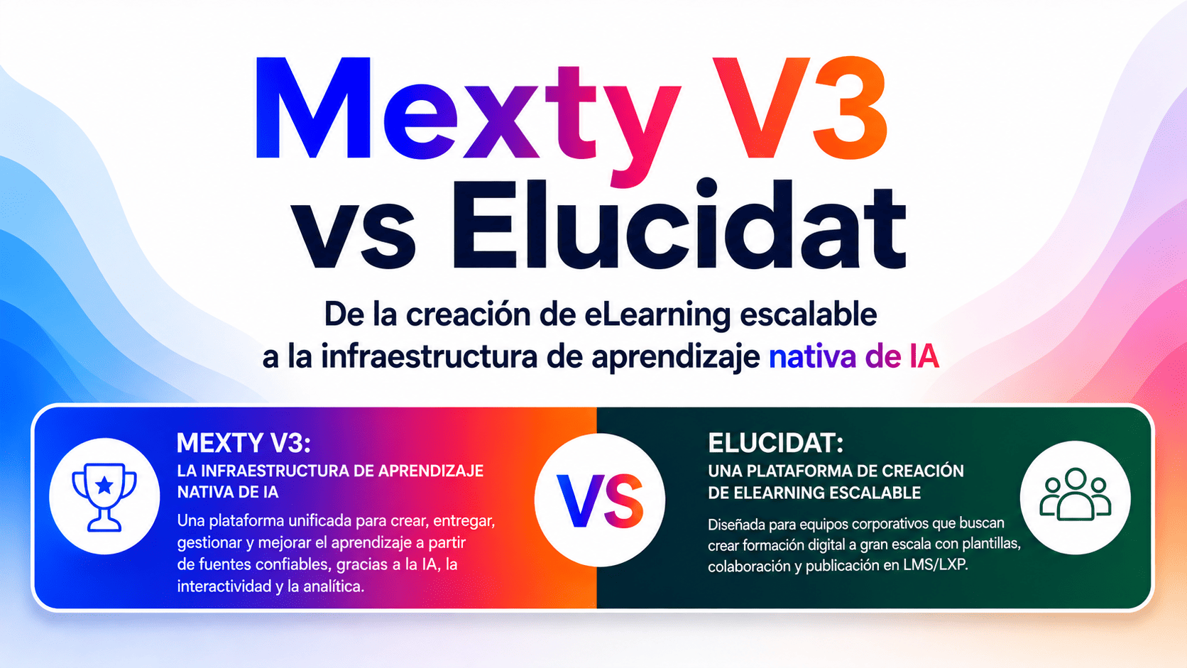Mexty vs Elucidat: De la creación escalable de eLearning a una infraestructura de aprendizaje nativa de IA